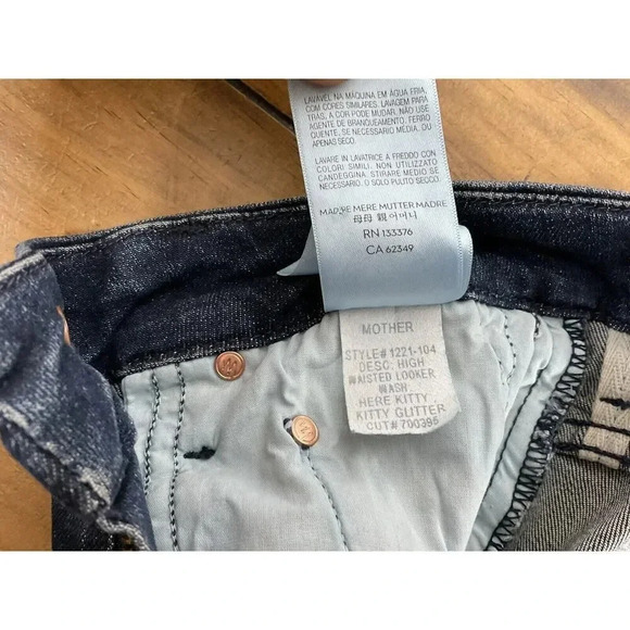 Mother Looker Skinny Jeans Size 25 Here Kitty Kitty Glitter Racer High Waisted - Picture 5 of 10